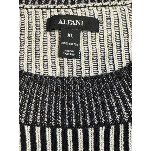 Alfani Sweater Men's XL Ribbed Knit Ombre Striped Pullover Cotton Preppy Winter - Picture 8 of 10